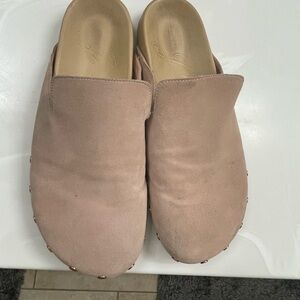 Used JCrew Women's Pink Suede Slip-On Mules Shoes